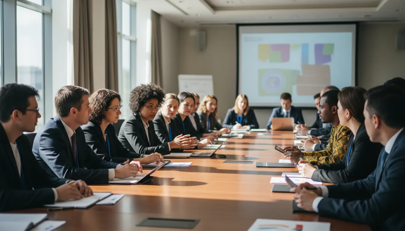 Representatives from governments, NGOs, and international organizations collaborating at global child protection coordination summit